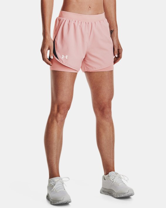 Women's UA Fly By 2.0 2-in-1 Shorts, Pink, pdpMainDesktop image number 0
